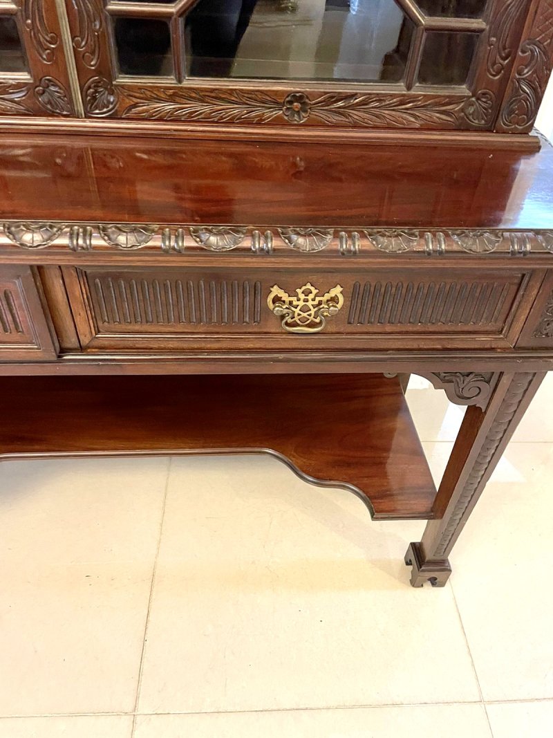 Antique Victorian Quality Carved Mahogany Display Cabinet by James Winter & Sons, London - Image 18